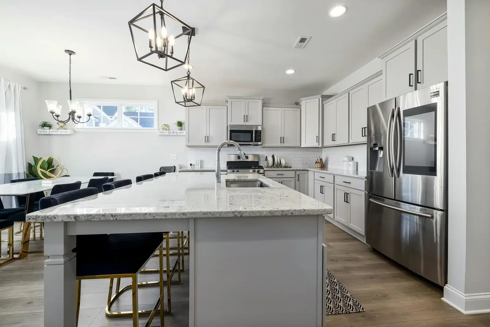 Light Grey Island Kitchen in Great Falls, VA